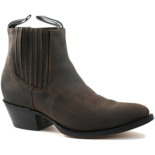 Grinders Men's Maverick Brown Genuine Leather Ankle Boot Western Cowboy Boots