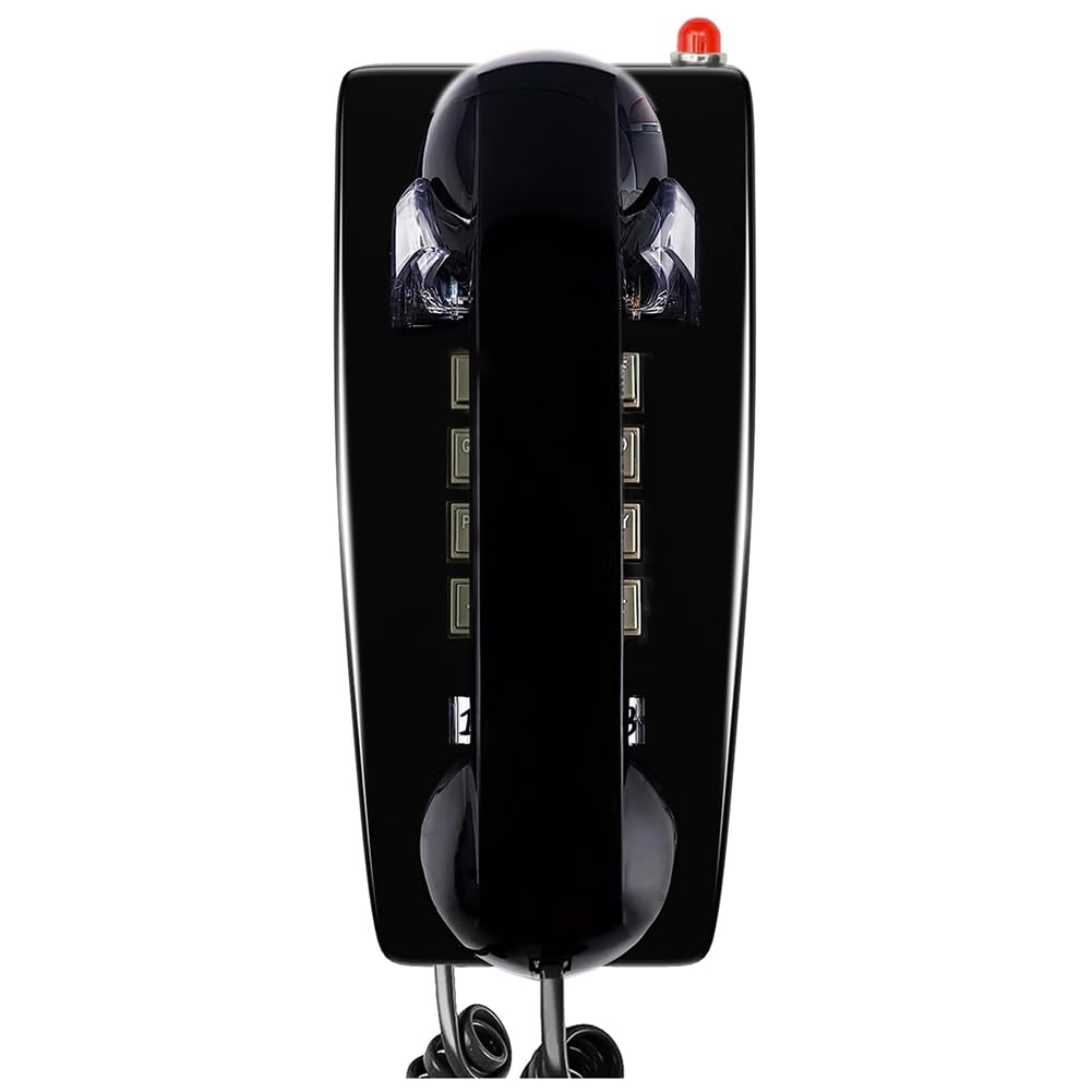 Telefoni da Parete Classici per Rete Fissa con Suoneria Meccanica, Telefono da Parete A Singola 2554 con Indicatore di Segreteria Telefonica Facile da Installare Facile da Usare Nero