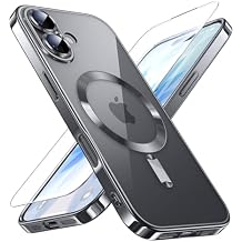 JUESHITUO for iPhone 17 Case 6.3" with Full Camera Lens ProtectorCompatible with MagSafeMilitary Grade Drop Protection 1X Screen Protector, Case for iPhone 17, Black