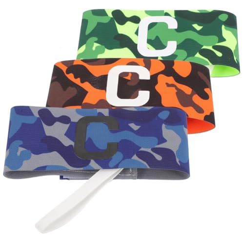 CORHAD 3pcs Adjustable Soccer Captain Band Portable Football Arm Pad Chin Strap Bicep Bands for Athletes
