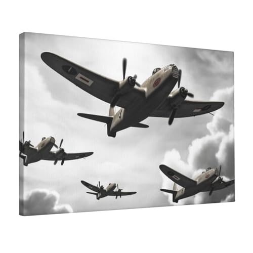 Toile murale vintage guerre mondiale 30x45 cm pour decoration de bureau