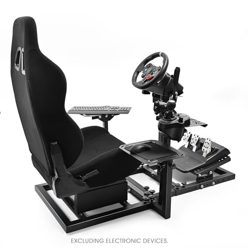 Marada G25 Universele cockpit voor vliegsimulatie met racestoel of racestuurstandaard, verstelbaar, compatibel met Thrustmaster HOTAS Warthog, Logitech G27 wielen, pedalen, gasklep, joystick niet - Afbeelding 5