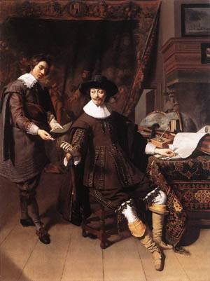 Peinture à l'huile haut de gamme Constantijn Huygens de Thomas de Keyser toile 30x40