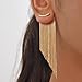Gold Plated Tassel Dangle Earrings for Women Vintage Chunky Large Long Fringe Chain Drop Earrings Modern Chandelier Earrings 70S Indian Ear Jewelry(Gold1)