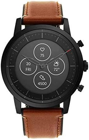 Fossil Men's 42mm Collider Stainless Steel and Leather Hybrid HR