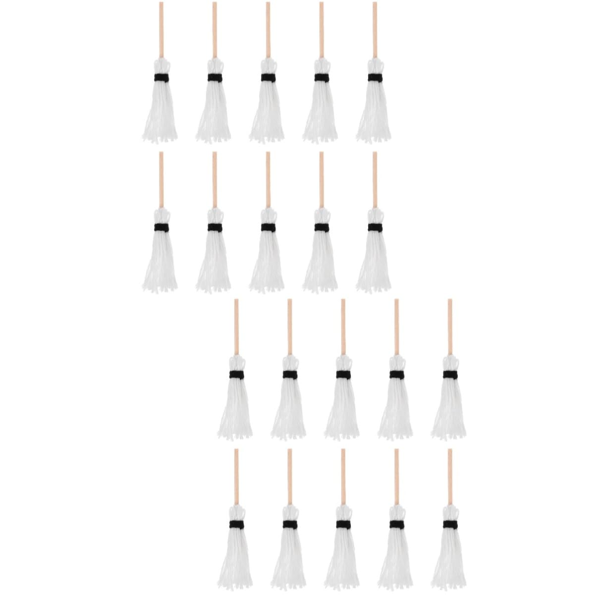 Abaodam 2sets Small Halloween Figurines Broom Prop Miniature Broom Decor for Parties 10pcs*2