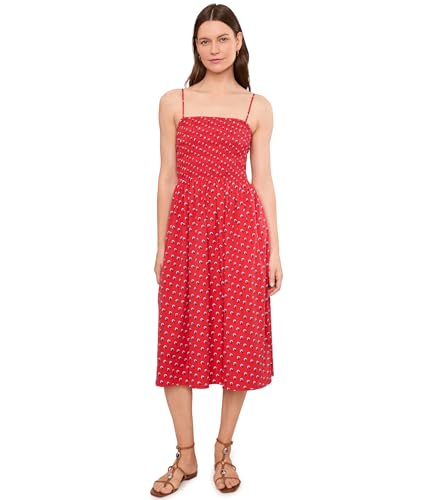 Madewell Womens Peony Dress - Midweight Poplin Enamel Red MD (Womens 6-8) One Size