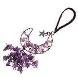 DECORNIJIA 紫水晶ムーンクリスタルハンギングオーナメント 車用リアビューミラー飾り 女性向け 車内インテリア装飾 吊り下げ式壁 窓 バッグデコレーション
