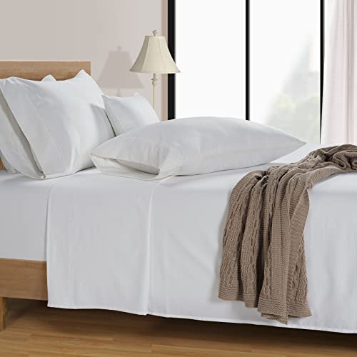 Lane Linen Twin Xl Sheets 3 Piece Beddng & Pillowcases Sets - Luxury Soft Breathable Cotton White Bed For Kids Adults Deep Pocket Fits Mattress Upto 15" #TOP1