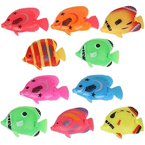 Mclcvp7re 10 Pcs Artificial Fishes Aquarium Decoration Fish Tank Colorful Decor Landscape Ornaments Floating Ornament (Random Style Cover
