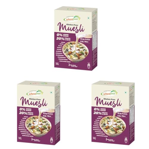 Image of Wheafree Gluten Free Muesli (400g) | Goodness of 5 Grains, Seeds, Nuts and Berries | No Trans Fat | No Added Sugar | No Preservatives (Pack of 3)