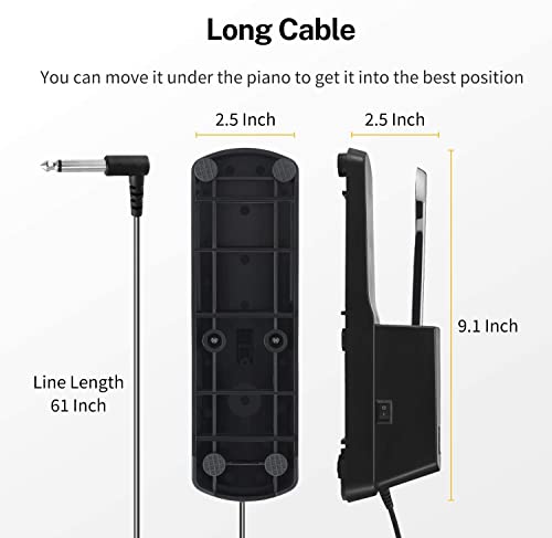 Image of Techtest Digital Piano and Keyboard Sustain Pedal for Keyboard Universal Foot Pedal Black