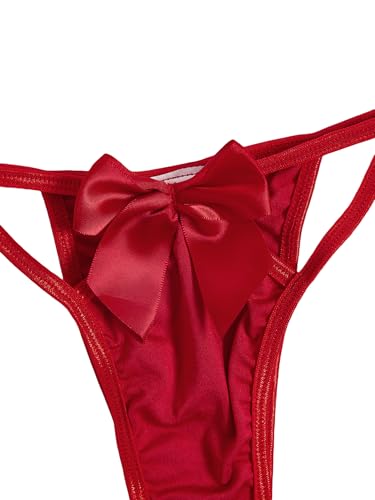 Soly Hux Women'S Two Piece Underwire Lingerie Set Bow Knot Cut Out Halter Bra And Panty Sleepwear Pure Red S thumb #4