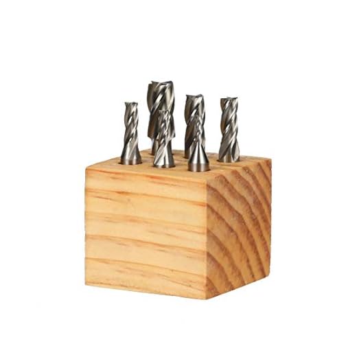 HHIP 8000-0002 4 Flute High Speed Steel End Mill Set, 6 Piece, 3/8" Shank