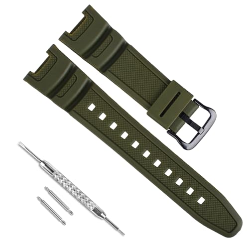 Bracelet Casio SGW-100 anti-cassure en résine naturelle étanche verte