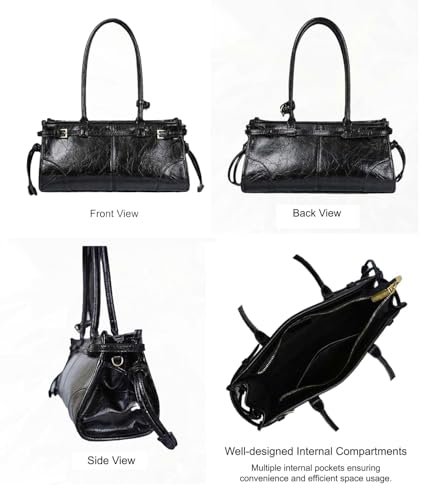 Shoulder Bags for Women Women's Crossbody Bag Soft Faux Leather Zipper Closure Detachable Long Strap3