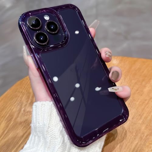Coque de Protection Antichoc Transparente iPhone 13 14 15 Rigide Violet