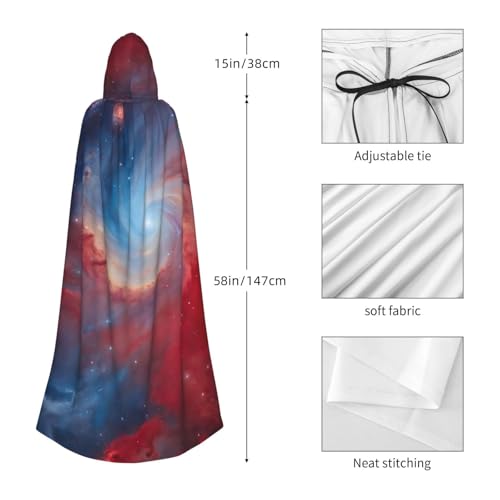 Cape imprimé galaxie avec capuche ample pour fête et cosplay - 5