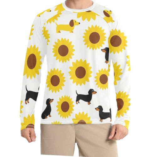 Camisas de natación con cuello redondo para hombre Wudan protección solar UPF 50 y transpirable
