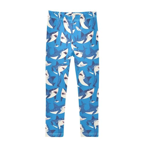 Shark Ocean Bluoddler Girls Leggings Comfortable High Waisted Dance Pants Gym