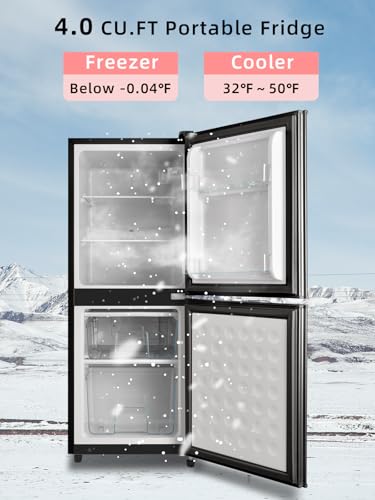 Image of F.W.WOOLWORTHS Refrigerator with Freezer 4.0 Cu.Ft Black