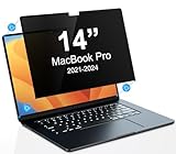 PYS Privacy Screen Protector for MacBook Pro 14 Inch (2021-2025, M1, M2, M3, M4，M5) - Nano Attach, Anti-Spy, Reusable & Removable, Blue Light & UV Blocking, 2Pcs Camera Cover Slide, Case Friendly
