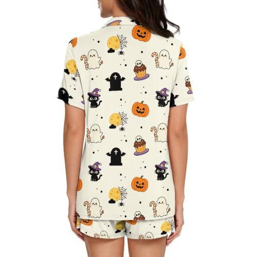 Image of Women's Short Sleeve Sleepwear Pajamas Nightwear with Pockets