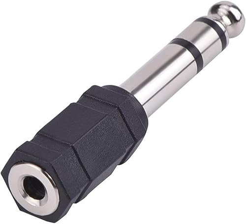 Clem Tech - Adaptateur Jack 6.35 3.5 Stéréo - Connecteur Audio pour Casque, Piano, Clavier, Mélangeur - Noir