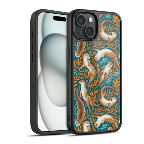 Coque iPhone 15 Motif Loutres Orange pour Randonnée et Nature