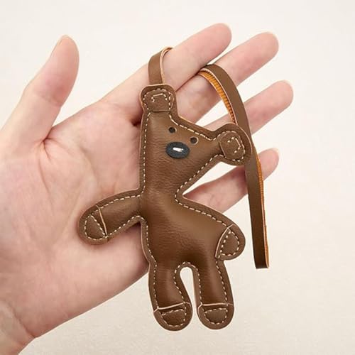 Image of Brown Teddy Bear Bag Charm for Handbags and Car | Cute PU teddy bear charm decorates purses, backpacks, keys or car interiors and makes a charming gift for friends and family