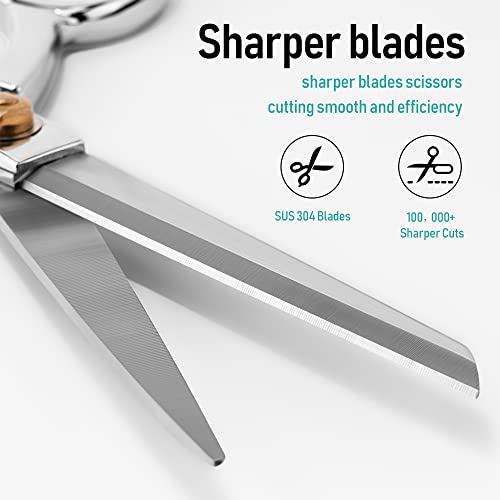 8.5 Inch Sharp Fabric Scissors Sewing Scissors Professional Metal Scissors For Leather Cloth Cutting Lightweight Tailoring Shears Crafting Scissors For Home Office #TOP3