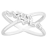 Bague pour femme « Phebus pour elle » en Argent 925 millièmes rhodié blanc brillant avec oxyde de zirconium blanc