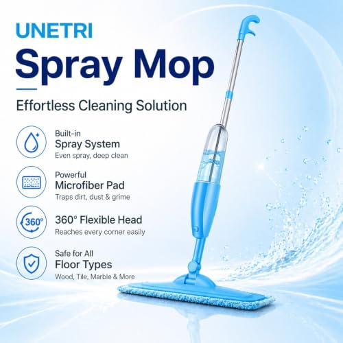 Image of Spray Mop for Floor Cleaning with 360 Degree Rotating Head, 2 Washable Microfiber Pad & Refillable Bottle | Wet & Dry Mop for Home, Kitchen, Wooden & Marble Floors with 2 Cleaning Pads