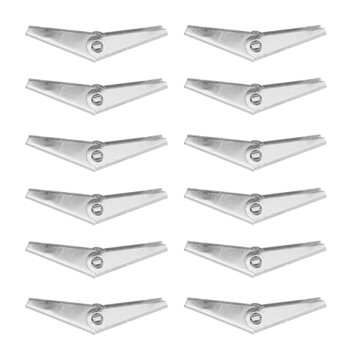 Veemoon Chevilles à Bascule Galvanisées M8 X 12 Pièces Fixations Robustes pour Plaques de Plâtre et Cloisons Creuses Boulons à Oreilles pour Charges Lourdes Ancrages Muraux Suspendre