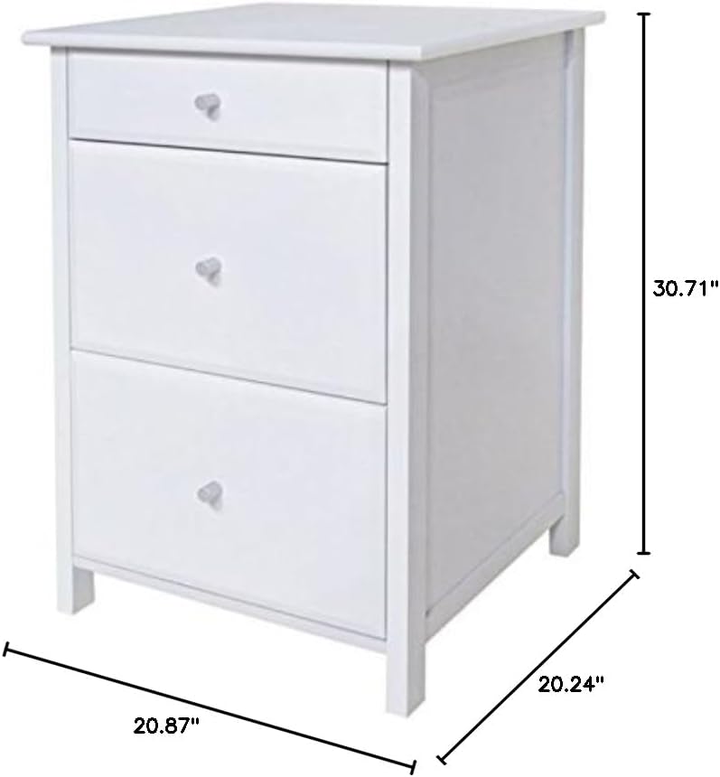 Ergode Wood Delta Home Office File Cabinet - White, Ample Storage for Files & Essentials, Legal/Letter Size, Sleek Design, Easy Assembly, 20.87" W x 20.24" D x 30.71" H, 65.15 lbs