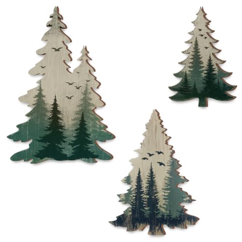 Peintures murales de forêt GOMAKERER : créez une ambiance de chalet au cœur de votre salon