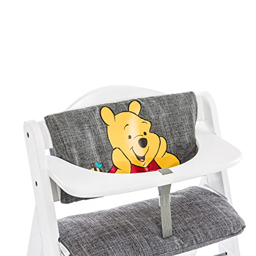 hauck Disney Sitzkissen Kompatibel mit Alpha+, Beta+ und Arketa Holzhochstuhl Highchair Pad Deluxe, Einfache Befestigung mit Klettverschluss, Maschinenwaschbar (Pooh Grey)