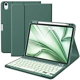 Vobafe Funda Teclado para iPad Air 11 Pulgadas M4 M3 M2 (2026/2025/2024), Teclado para iPad Air 5 4 Generación 2022/2020, QWERTY Español Ñ, Retroiluminación Magnético Bluetooth Keyboard, VerdePino