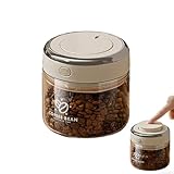 Enjoyaa 500ML Airtight Coffee Canister with One-way CO2 Valve,Coffee Bean Storage Canister Borosilicate Glass Vacuum Coffee Bean Storage with Date Tracker for Freshness,Coffee,Tea,Nuts,Sugar