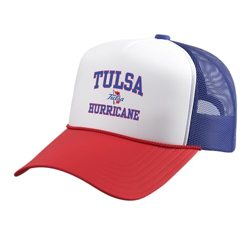 Tulsa Golden Hurricane | Official NCAA Merch | NCAFTUL05 Trucker Hat with Adjustable Mesh Back, Red/White/Royal Blue