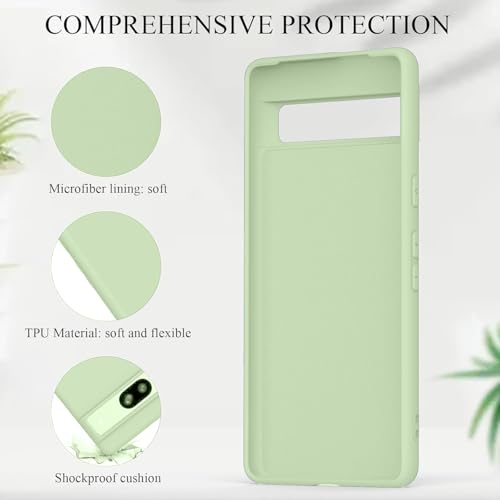 Image of MOBILOVE Back Cover Case for Google Pixel 8a | Pure Liquid Soft Matte Silicone Case with Logo and Comes with Camera and Screen Protection Back Cover for Google Pixel 8a (Mint Green)