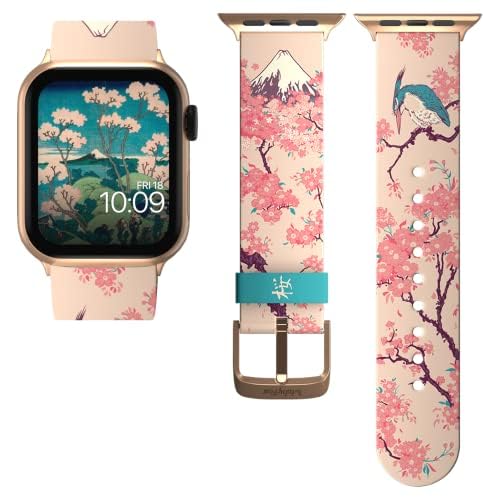 MobyFox Art Series Smartwatch Band Collection - Inspired by the Artist, Compatible with Every Size & Series of Apple Watch (watch not included) - Hokusai Cherry Blossoms