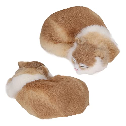 Estatueta de Gato Adormecido Peludo de Pelúcia para Gato Adormecido Brinquedo de Gato Adormecido Rea