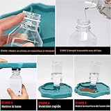 JINJUMEI distributeur d’eau 2 en 1 bleu pour tortue et reptile photo 5