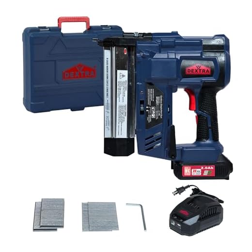 Dextra Cordless Electric Nail Gun 20V, 18 Gauge 2 in 1 Cordless Brad Nailer Battery Powered, Finish Nail Gun with 2.0Ah Battery, Charger,Brushless Motor,Staples and Nails for Trim,Carpenter,Upholstery