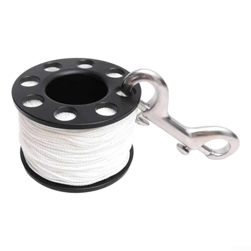 Scuba Diving Reel, Folding Scuba Diving Spool Reel, Double Hook Snap, 15-50m(50m)