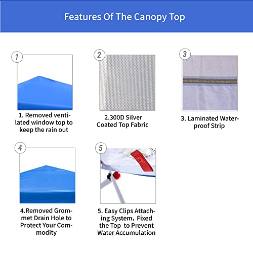 Crown Shades Pop Up Canopy Tent 10X10 Commercial Instant Canopy Tent Outdoor (10X10, Blue) #TOP3
