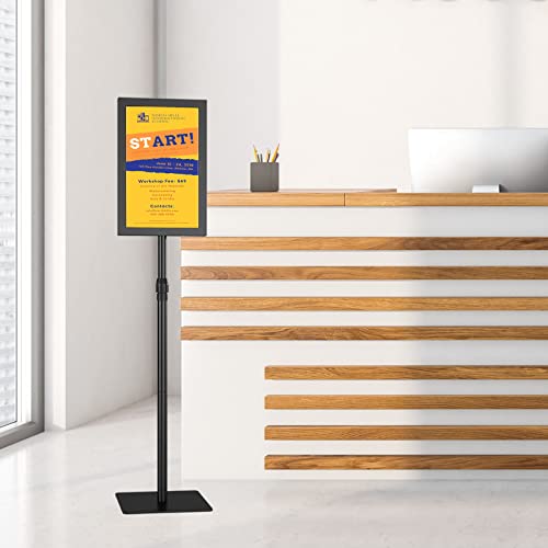 Ulgwdmls Adjustable Poster Sign Stand- 8.5 X11 Inch Black Pedestal Sign Holder Poster Stand, Outdoor Indoor Standing Display Sign Holders For School Church Business Show #TOP6