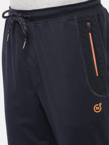 Image of Macroman M-Series Pro Lounger for Men in Cotton Poly Fabric Moisture-Wicking Casual Wear Pants with Sporty Neon Accents & Mesh Panels