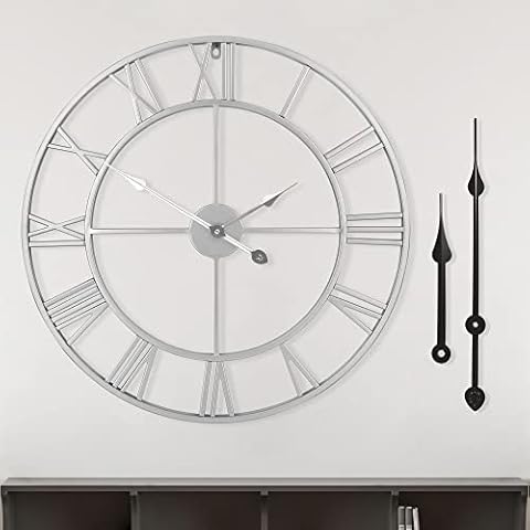 HAITANG Vintage Silver Metal Wall Clock Cover